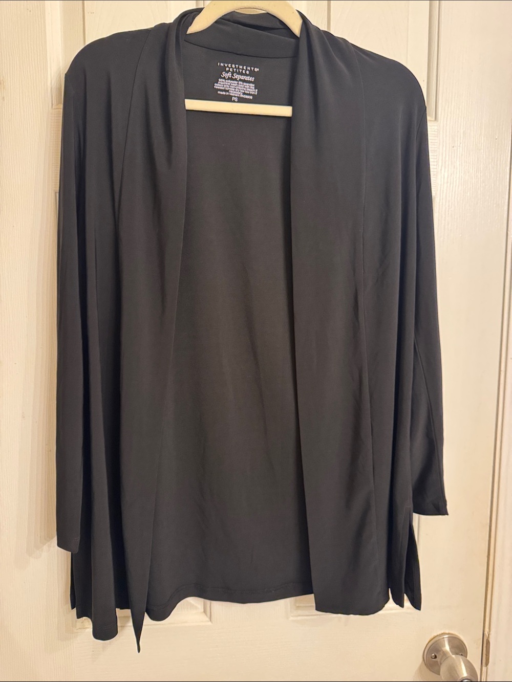 Investments Black Open-Front Lightweight Cardigan